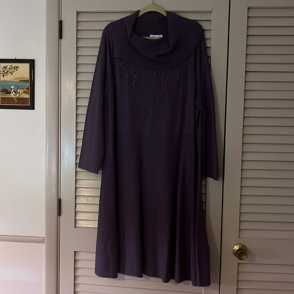 Coldwater Creek Thistle Sweater Dress with Cowl Neck